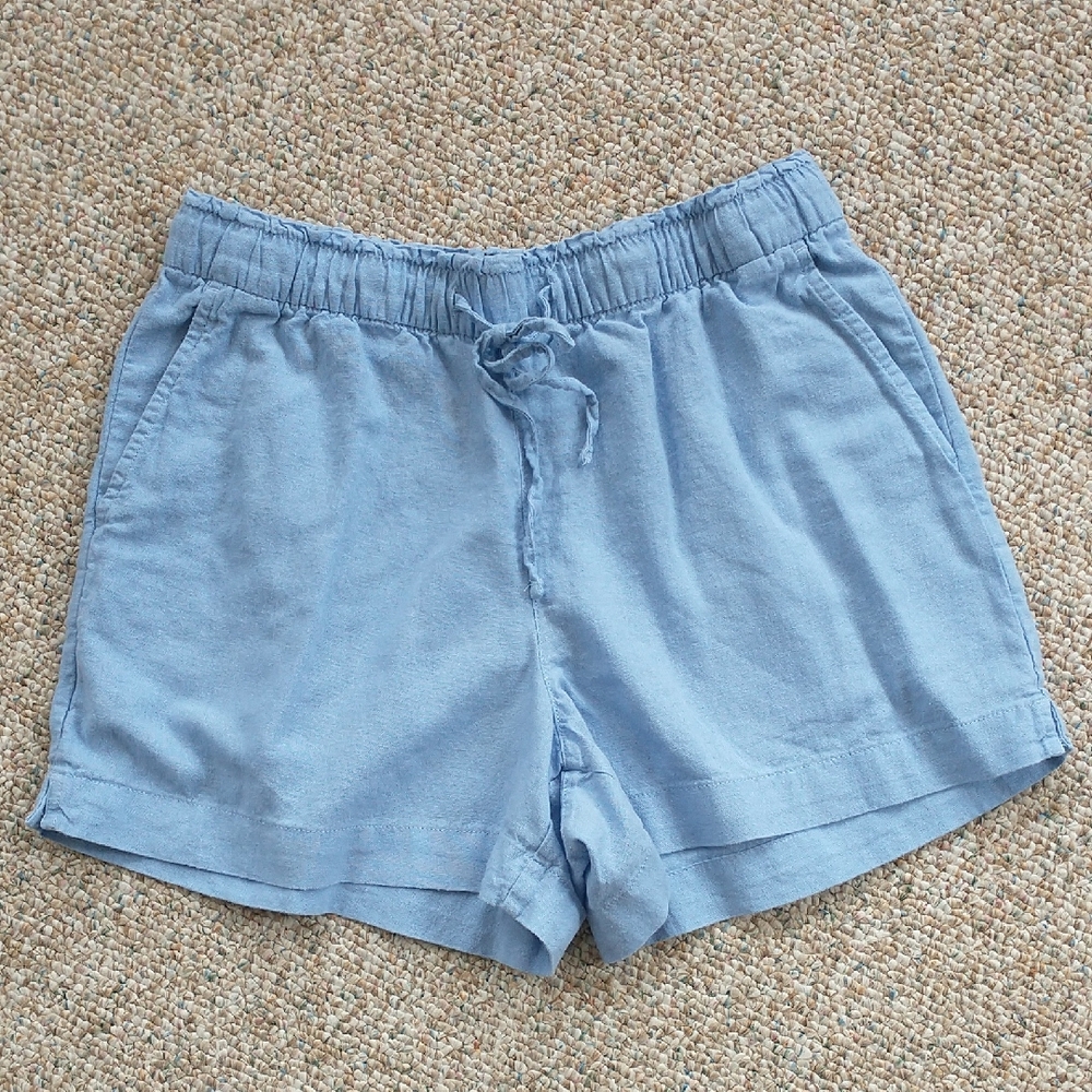 GAP Light Blue Linen Blend Pull On Casual Shorts Small